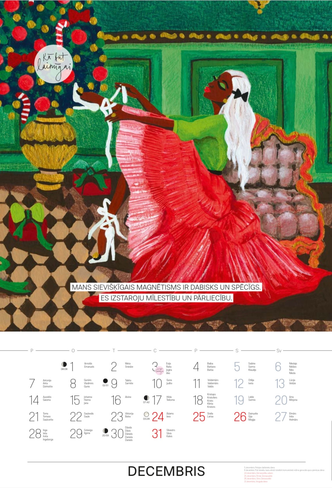 IEDVESMAS KALENDĀRS 2026