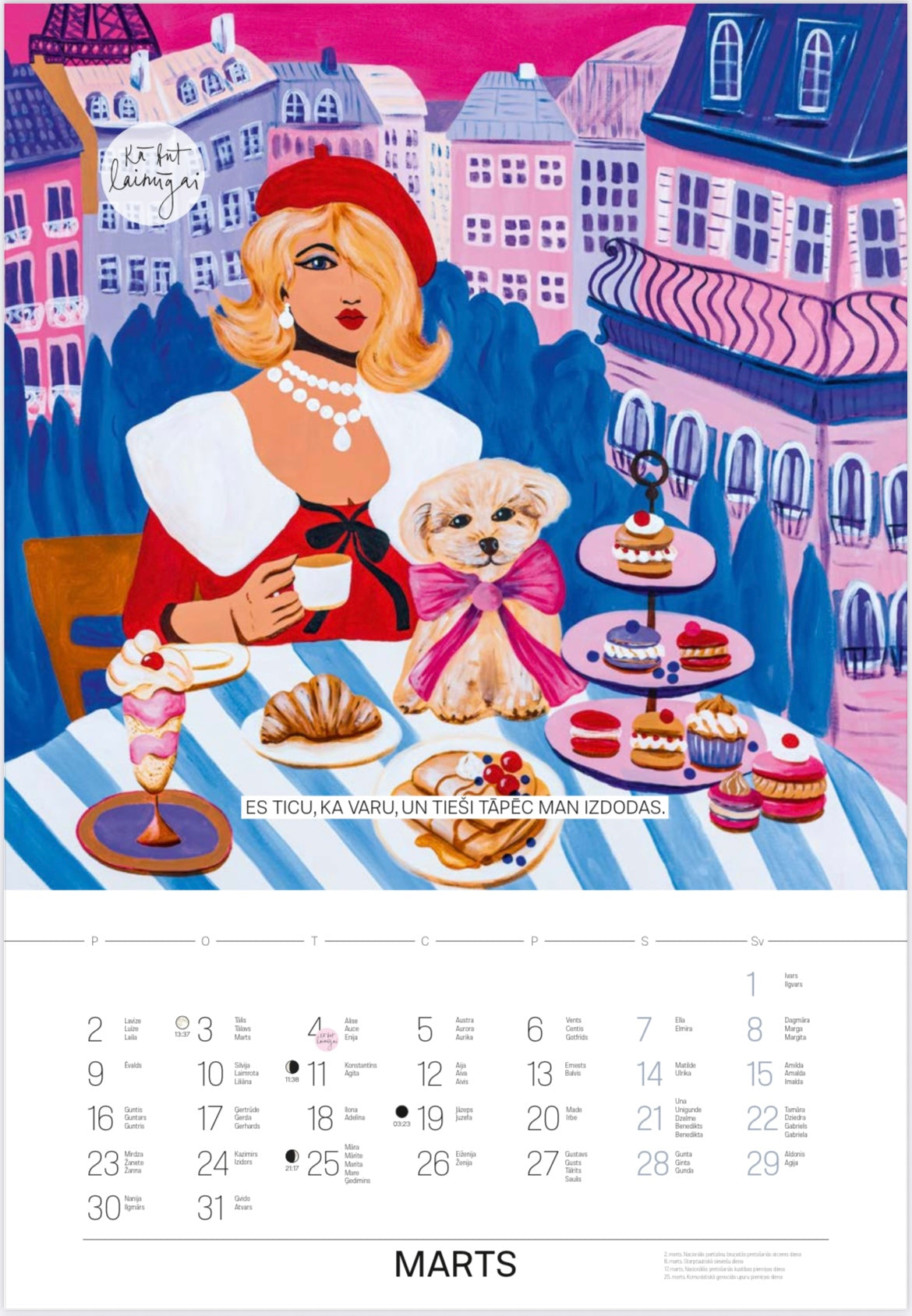 IEDVESMAS KALENDĀRS 2026